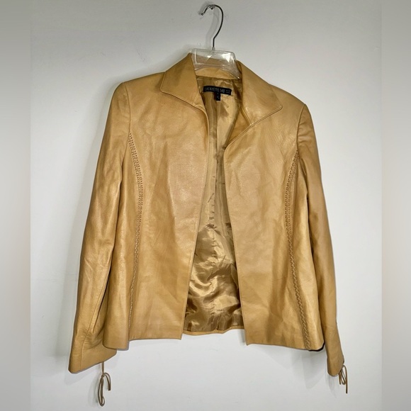 Lafayette 148 NY Women's Tan Leather Southwestern Jacket - Picture 4 of 12